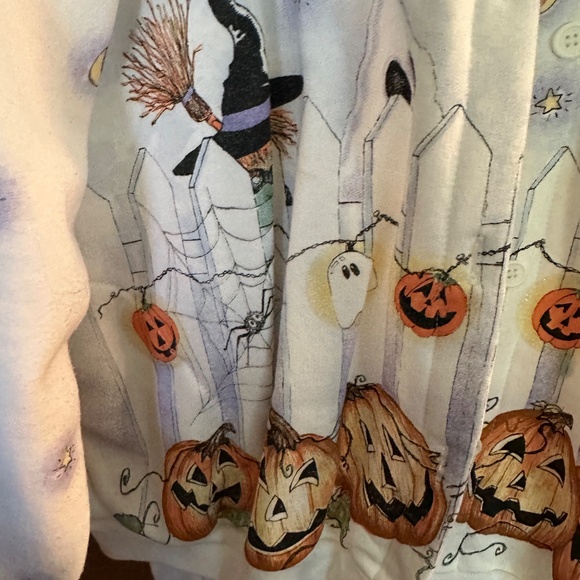 Hand crafted sweatshirt & LS T-Shirt with halloween theme.  Set of two. - Picture 2 of 11